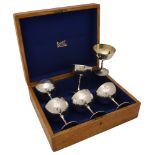 An Edwardian cased set of six silver champagne goblets