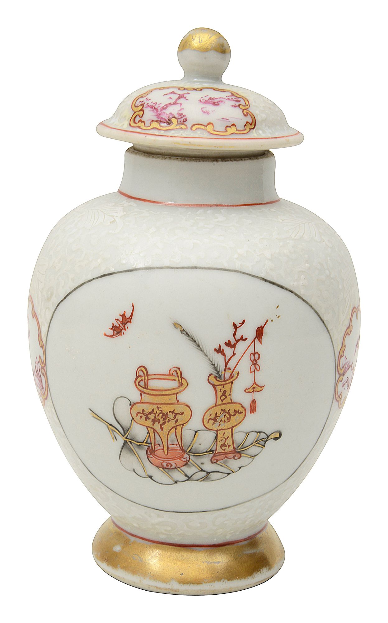 An 18th century London decorated Chinese porcelain tea canister - Image 3 of 3