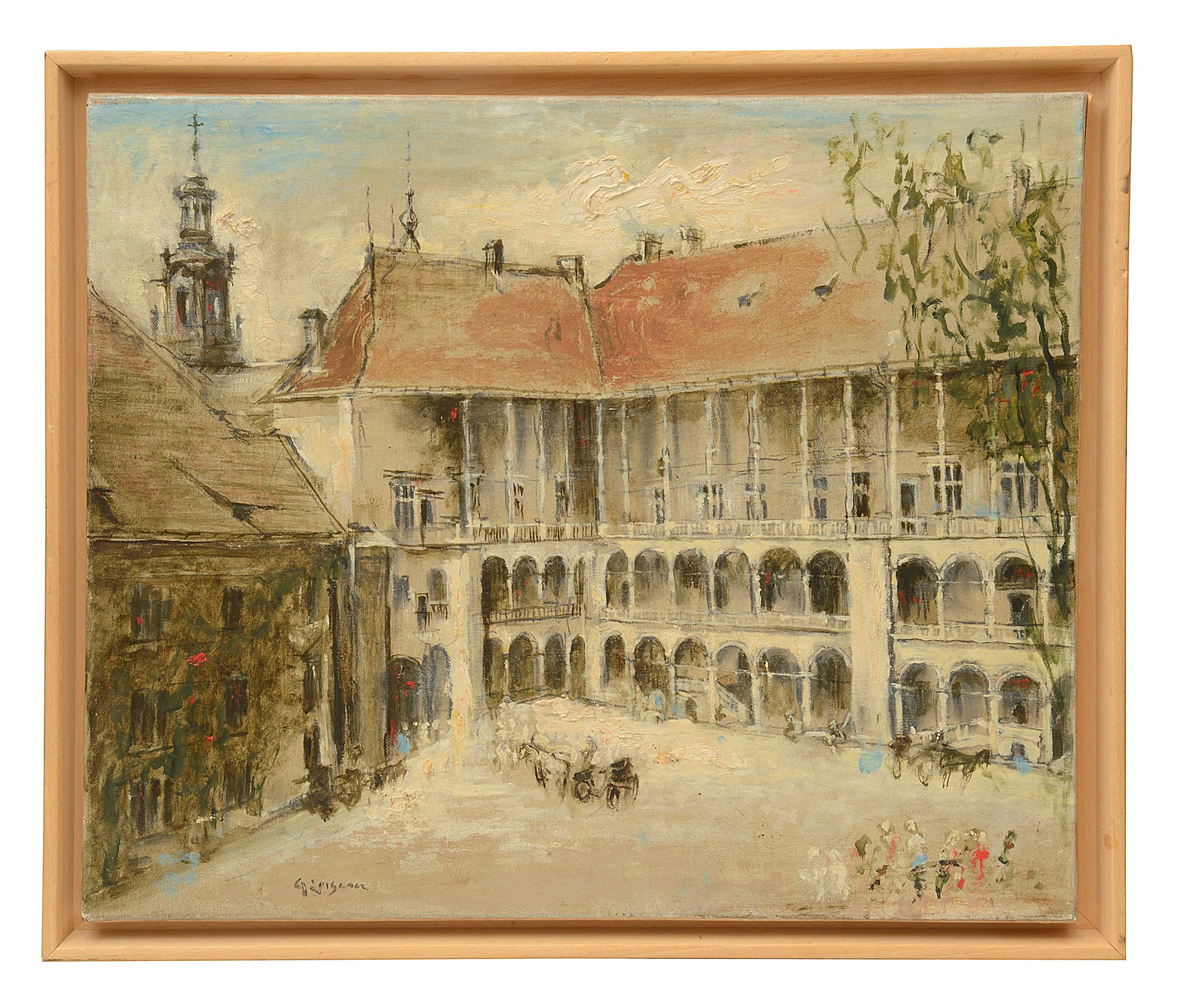 Continental School (20th Century) 'Wawel Castle Courtyard, Krakow',