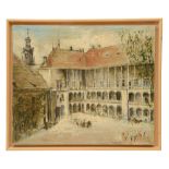 Continental School (20th Century) 'Wawel Castle Courtyard, Krakow',