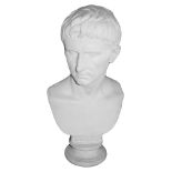 After the Antique. a plaster library bust of Caesar Augustus