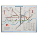 A London Underground wall display map, Quad Royal size, June 1973