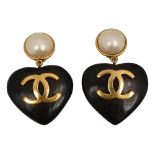 A pair of Chanel ear-clips
