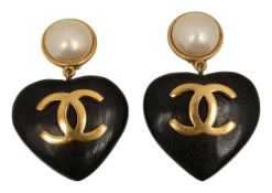 A pair of Chanel ear-clips