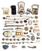 A collection of mostly early 20th century silver and costume jewellery