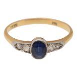 A sapphire and diamond-set ring