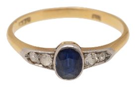 A sapphire and diamond-set ring