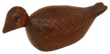 A 19th century treen bird snuff box