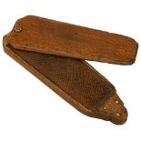 An 18th century treen lacewood snuff grater