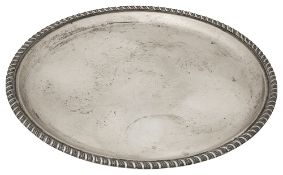 An Italian .800 silver circular tray