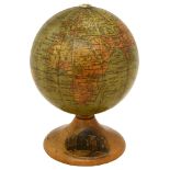 A Mauchline ware terrestrial desk globe