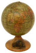 A Mauchline ware terrestrial desk globe