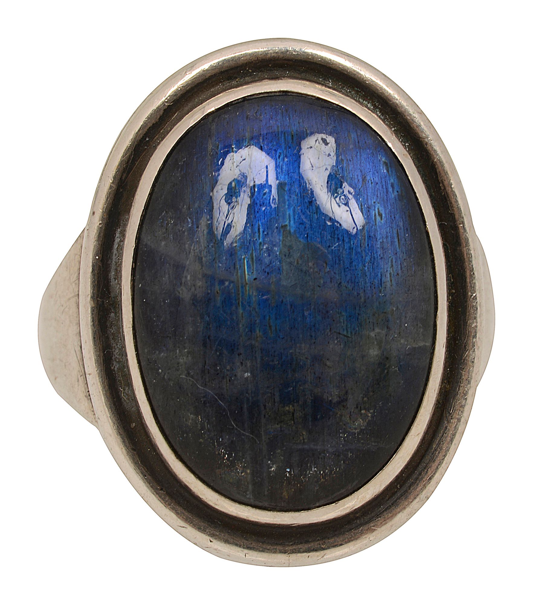 A Georg Jensen labradorite and silver ring designed by Harald Nielsen