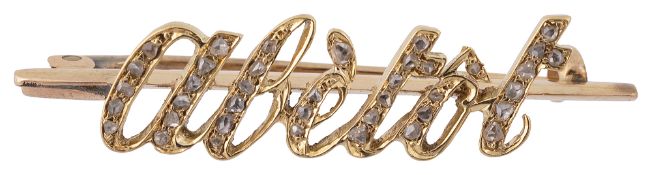 A diamond-set bar brooch