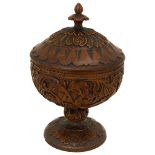 A 19th century Norwegian treen cup and cover