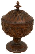 A 19th century Norwegian treen cup and cover