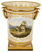 A Flight Barr & Barr Worcester topographical spill vase c.1810