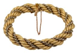 A two coloured rope twist bracelet