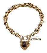 A mid/late Victorian alternating fancy link gold bracelet