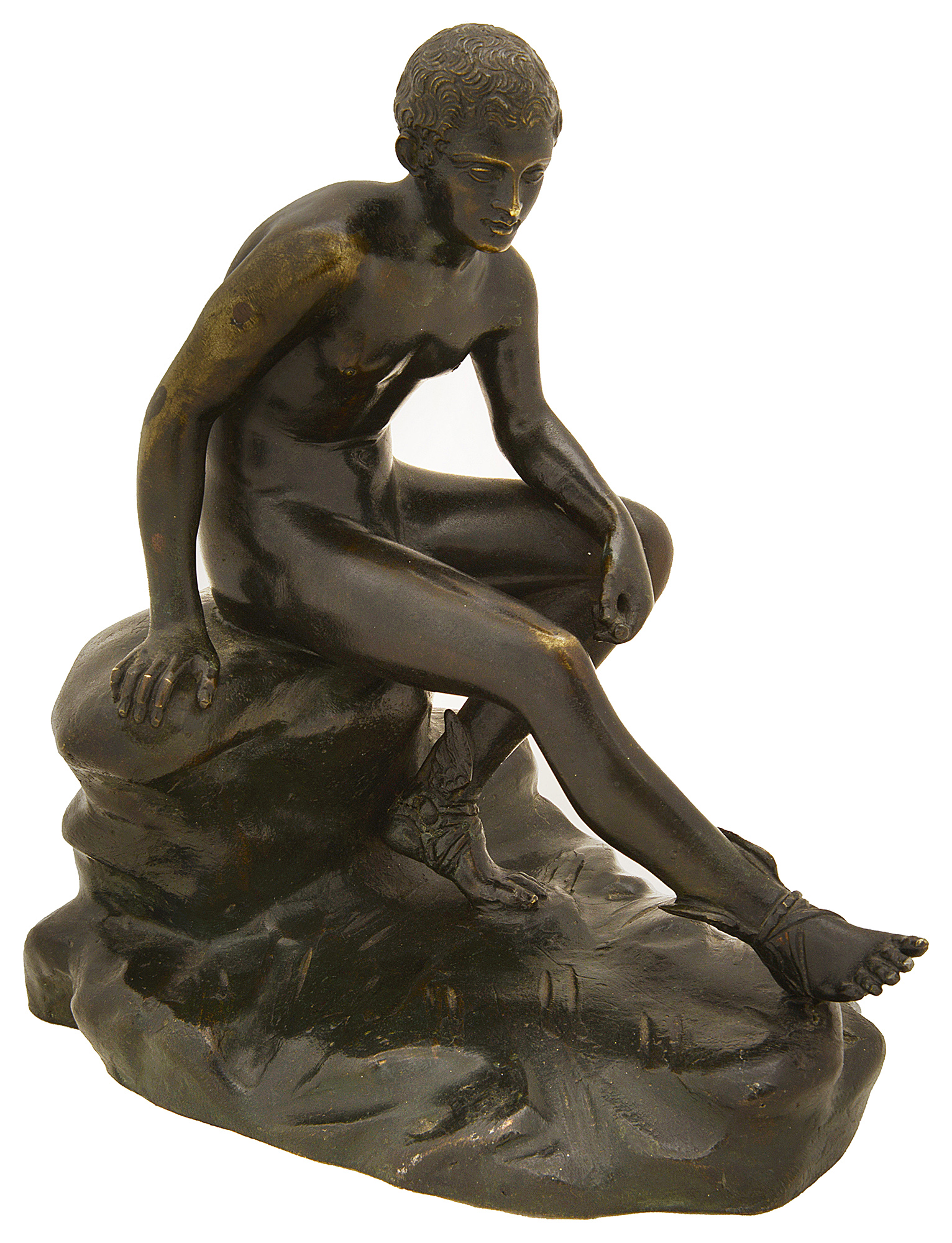 A Grand Tour bronze figure of Hermes, after the Antique