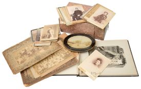 A collection of Victorian cabinet photographs and cartes de visite