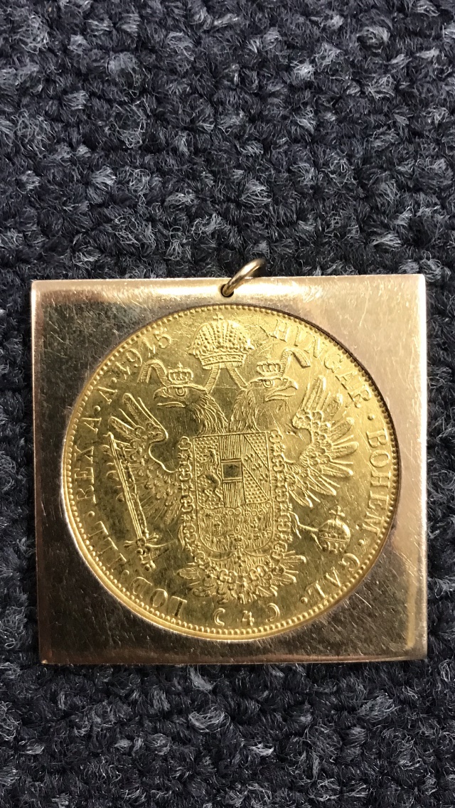 An Austrian four ducat gold coin mounted in a pendant - Image 2 of 2