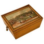 An early 19th century white wood Tunbridge ware box c.1810