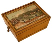 An early 19th century white wood Tunbridge ware box c.1810