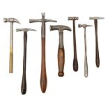 A group of seven 19th/20th century small hammers