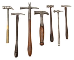 A group of seven 19th/20th century small hammers