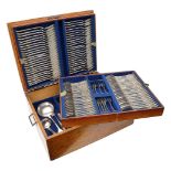 A Victorian cased electroplated part canteen flatware for twenty four