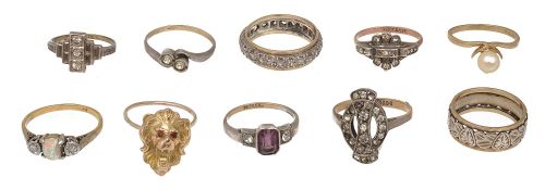 A collection of assorted rings