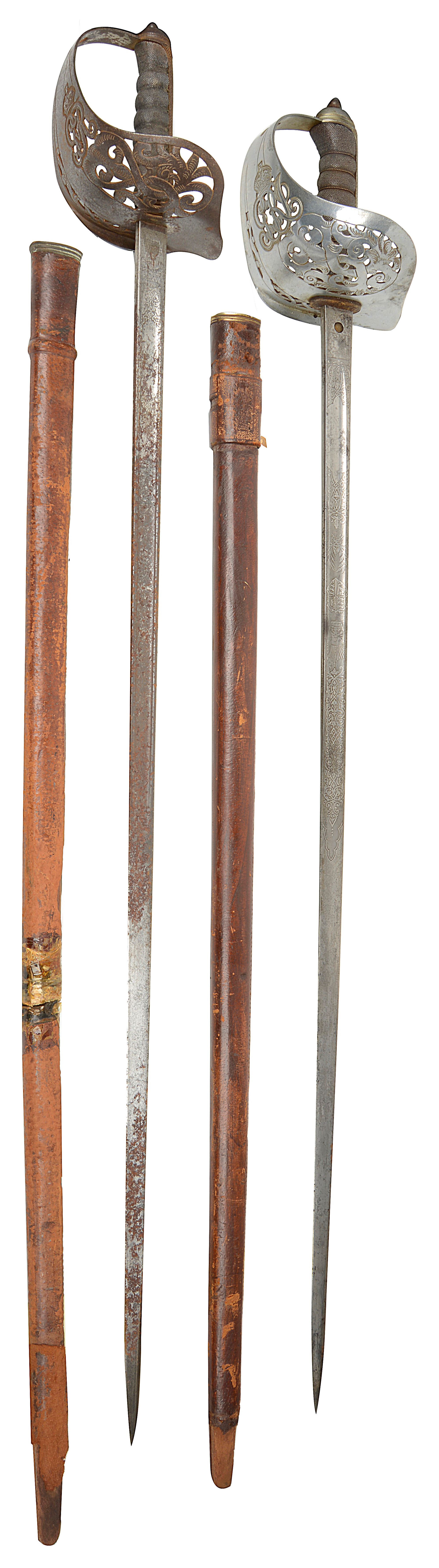 A George V WWI era 1897 pattern sword by Ranken & Co Calcutta, and another sword by Samuel Brothers