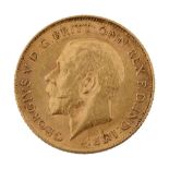 A George V gold half sovereign, 1911