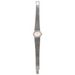 A 18ct white gold diamond set lady's Longines bracelet wristwatch