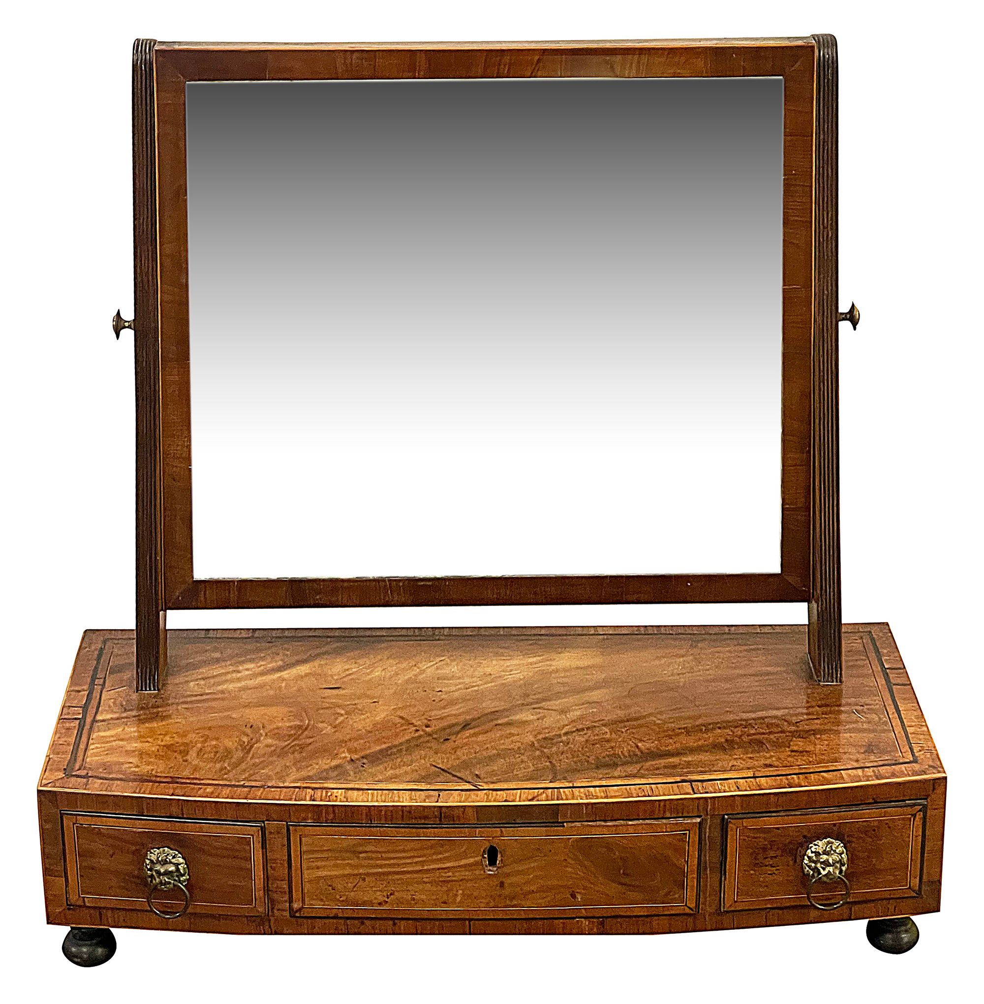 A George IV mahogany dressing table mirror