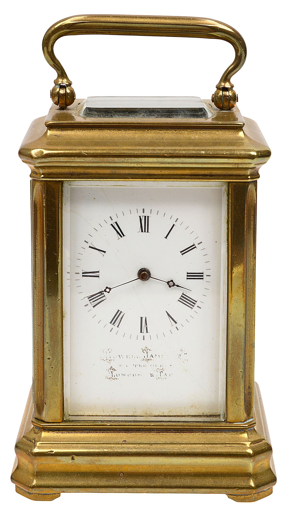 A French miniature carriage clock retailed by Howell James