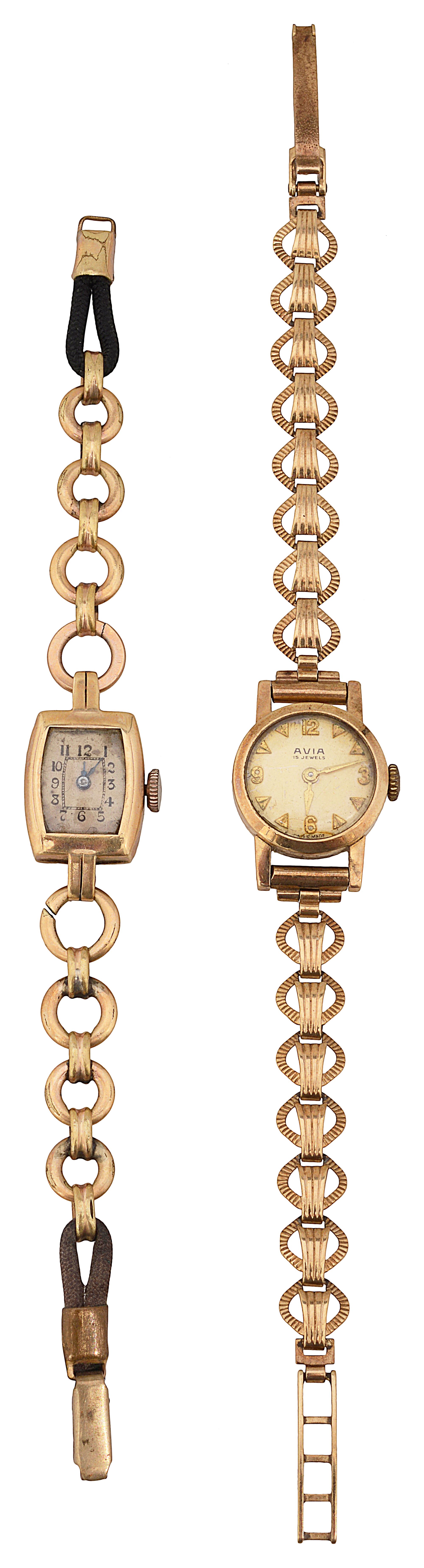 Two 9ct gold lady's bracelet wristwatches