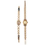 Two 9ct gold lady's bracelet wristwatches