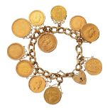 A Sovereign and half sovereign bracelet