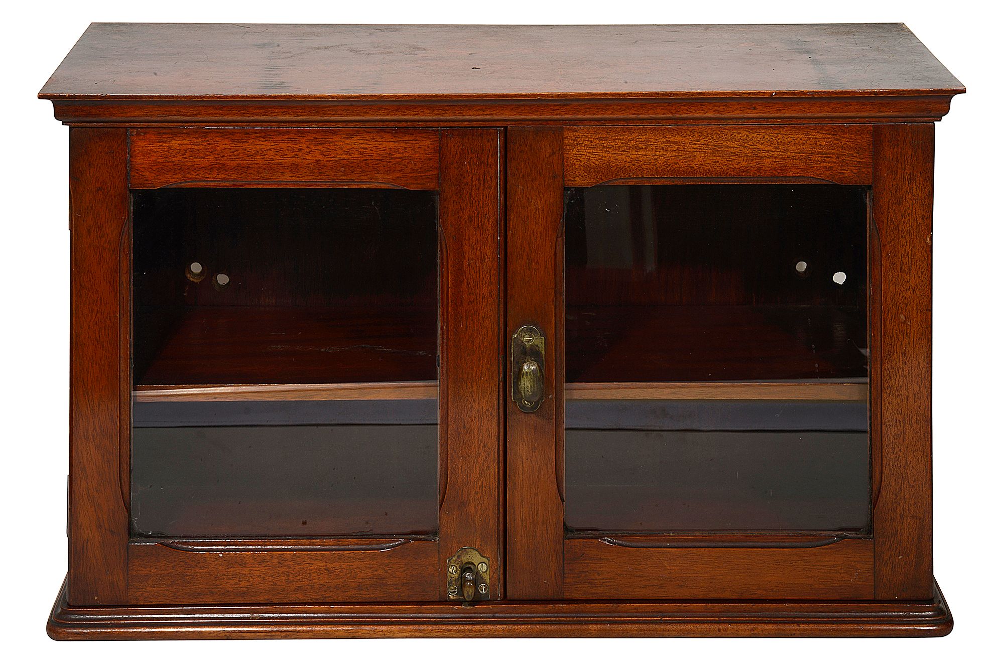 RMS Olympic Interest. A mahogany glazed wall cabinet c.1910