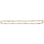 A 9ct yellow gold and cultured pearl necklace