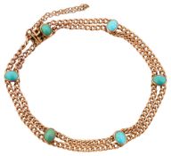 A fancy link bracelet set with turquoise