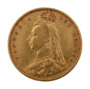A Jubilee Victoria gold half sovereign, 1892