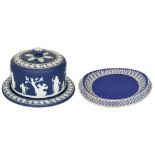 Wedgwood cheese dome and stand and a bread plate