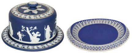 Wedgwood cheese dome and stand and a bread plate
