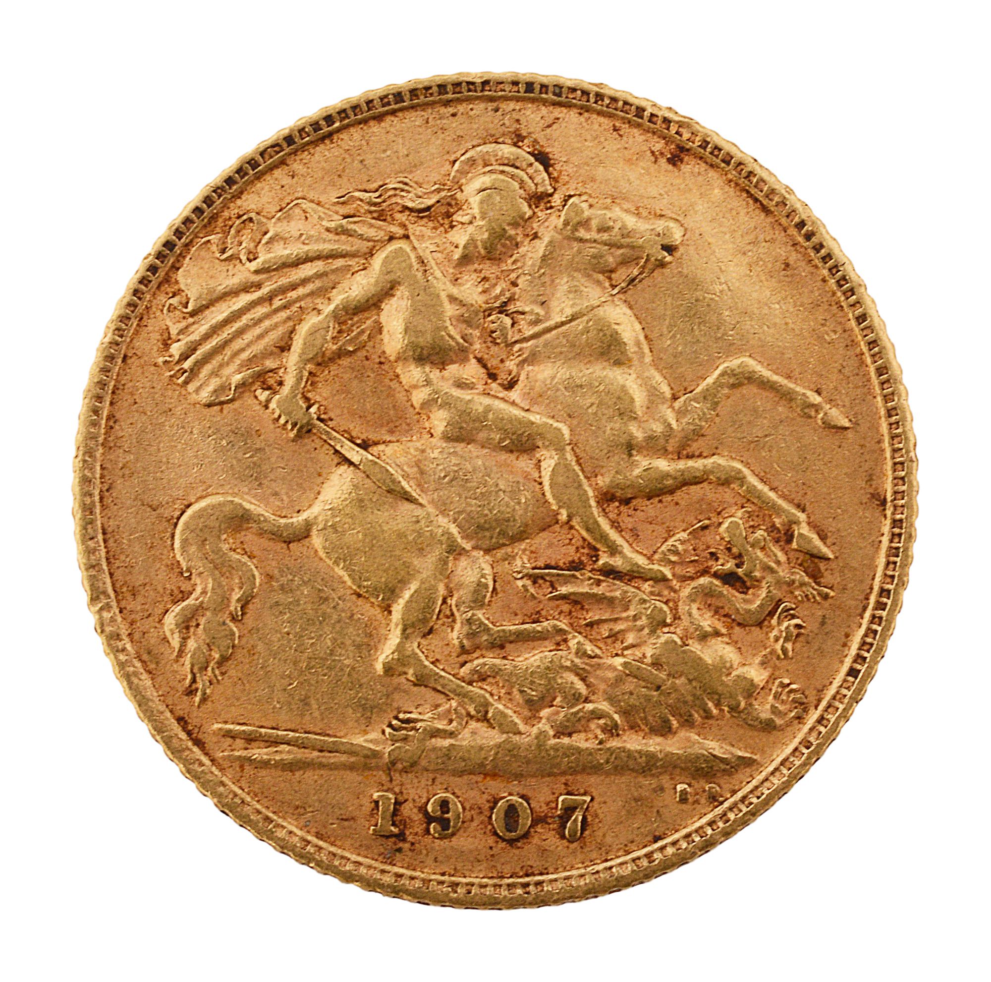 A Edward VII gold half sovereign, 1907 - Image 2 of 2