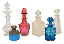 Mid 19th century and later glass scent bottles