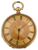A 19th century Swiss 18k gold open faced ladies fob watch