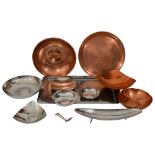 A collection of mostly Borrowdale hammered copper & Stainless Steel